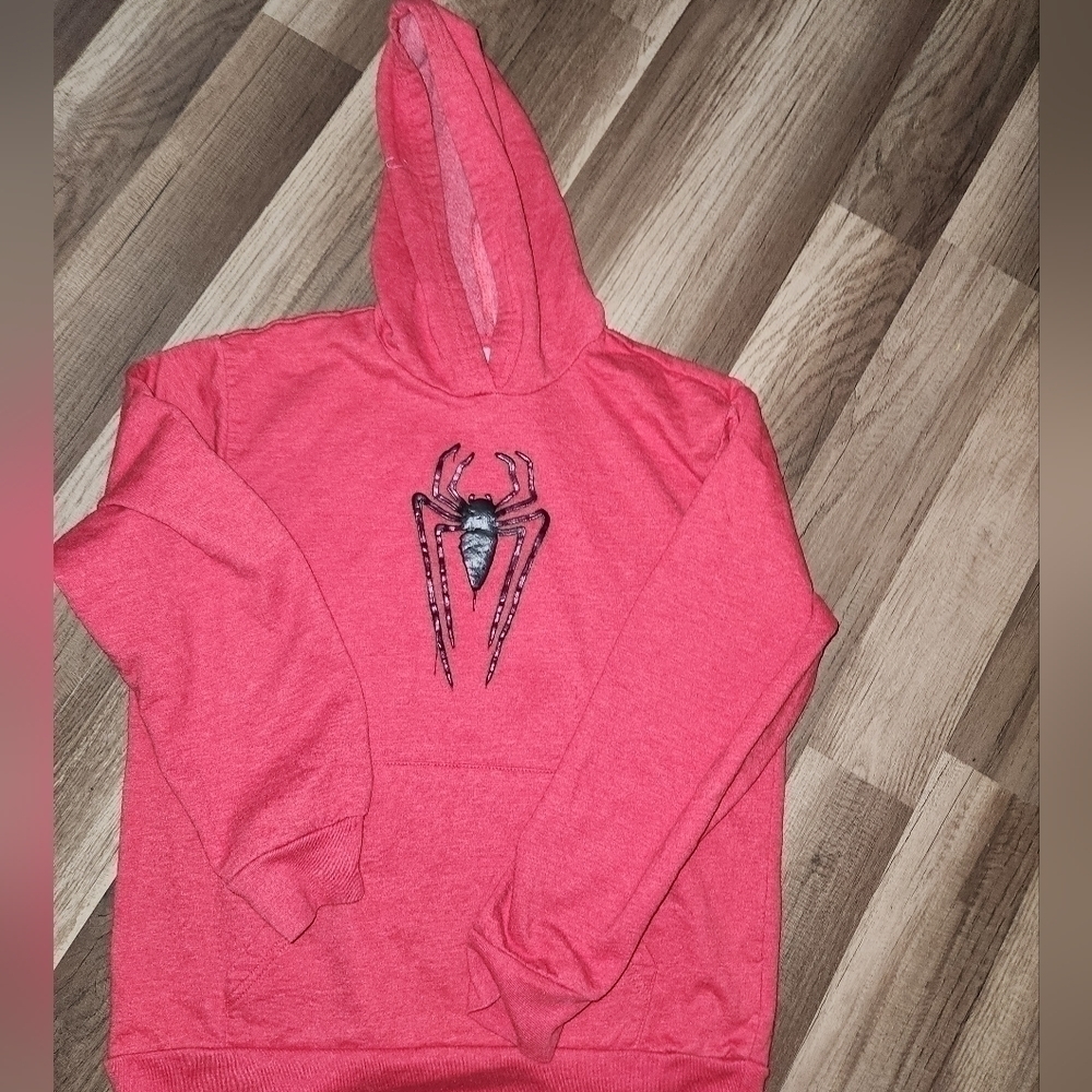 MARVEL Spider Hoodie Size Large Red/Black Check Out My Other Disney Items
